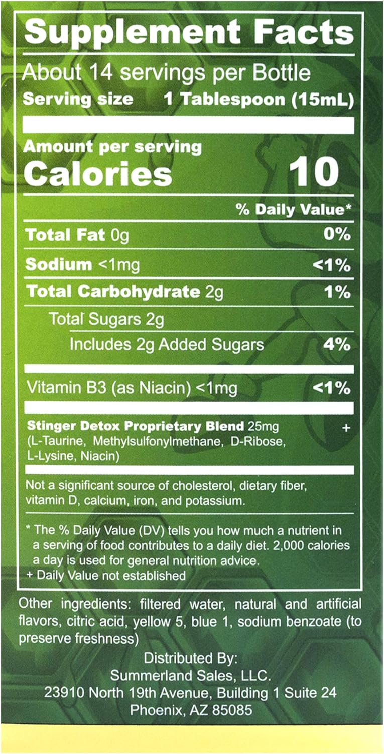 Stinger Detox Lime Flavor 7-Day Drink for Permanent Cleansing - 8 FL OZ