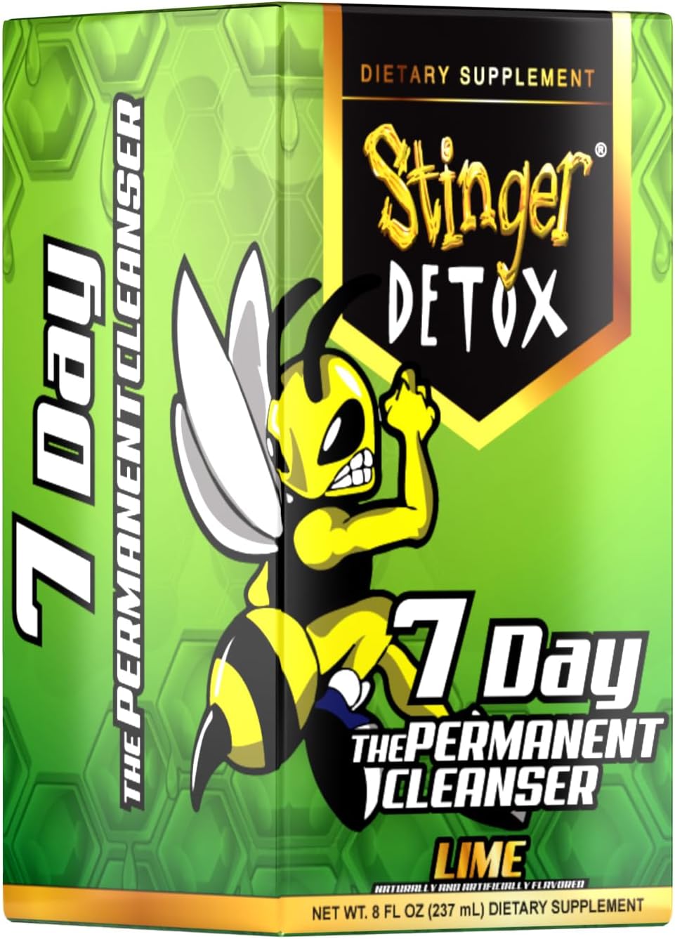 Stinger Detox Lime Flavor 7-Day Drink for Permanent Cleansing - 8 FL OZ