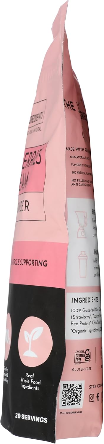 Strawberries & Cream Whey Protein Powder - 34.56 OZ - High-Quality Ingredients