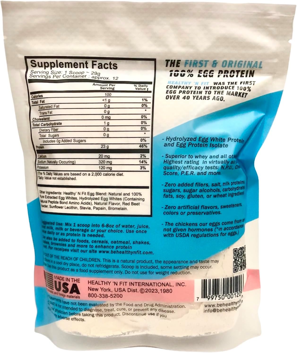 Strawberry 100% Egg White Protein with Natural Peptides - 12oz, Zero Carb, Keto & Paleo Friendly