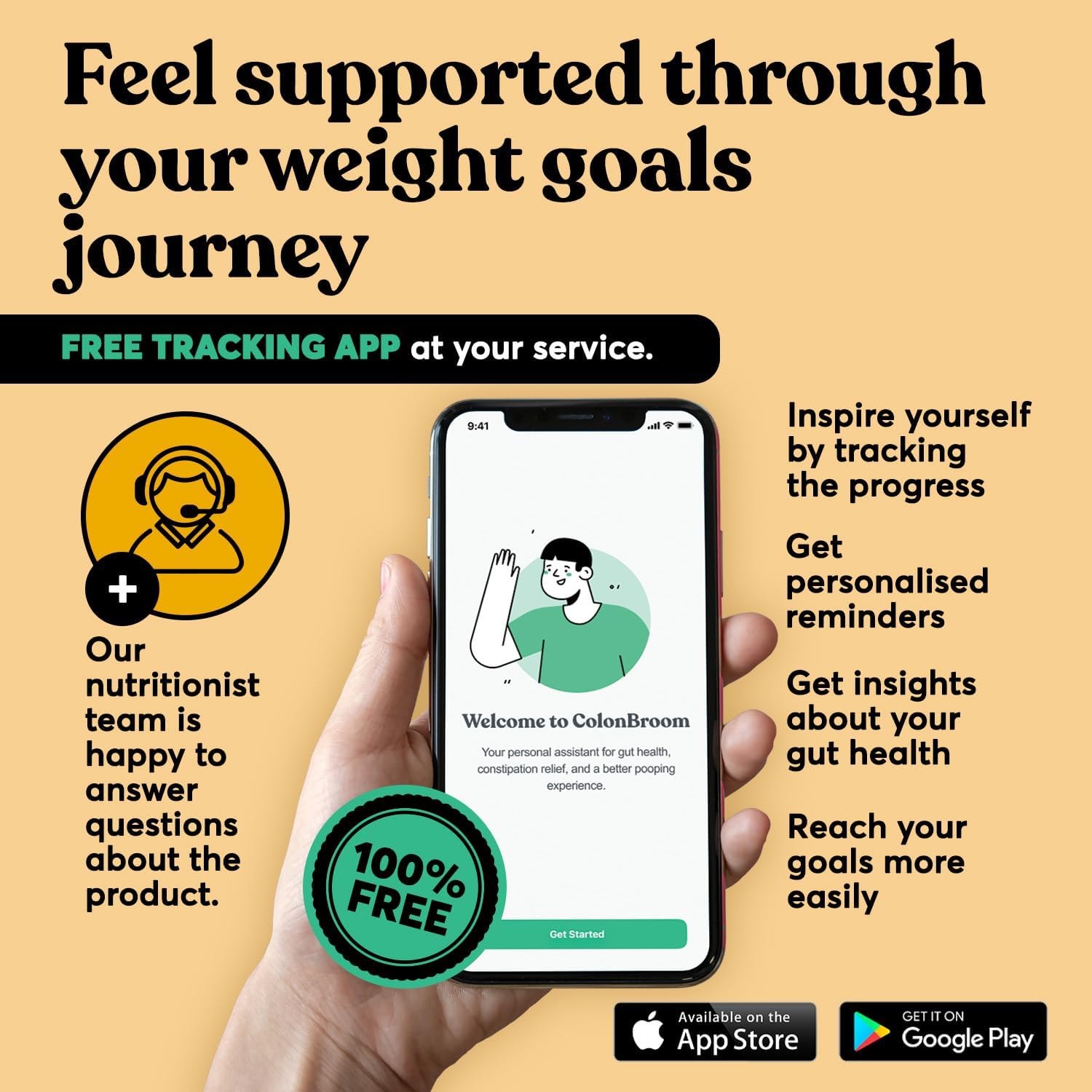 Strawberry ColonBroom Premium Weight Management Supplement - Psyllium Husk Powder Drink for Gut Health - Gluten Free & Non-GMO - 50 Servings