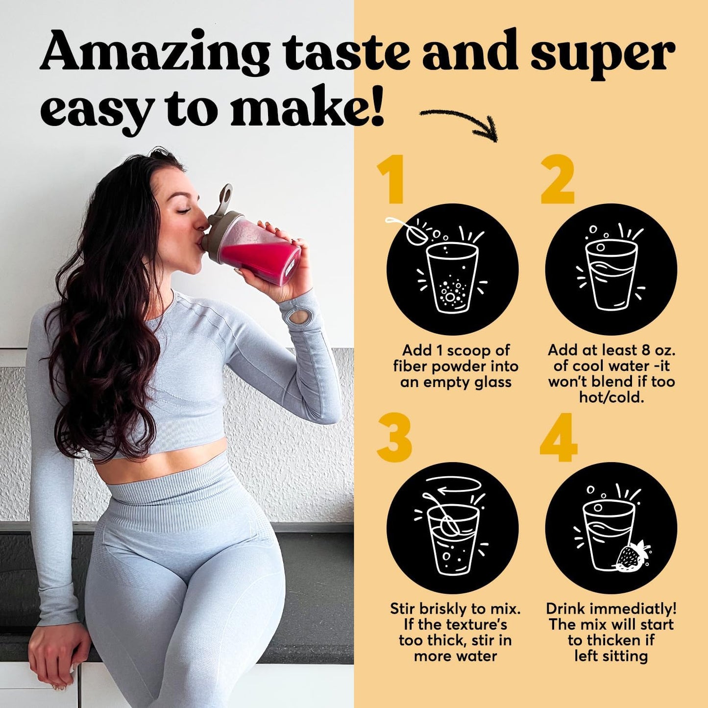 Strawberry ColonBroom Premium Weight Management Supplement - Psyllium Husk Powder Drink for Gut Health - Gluten Free & Non-GMO - 50 Servings