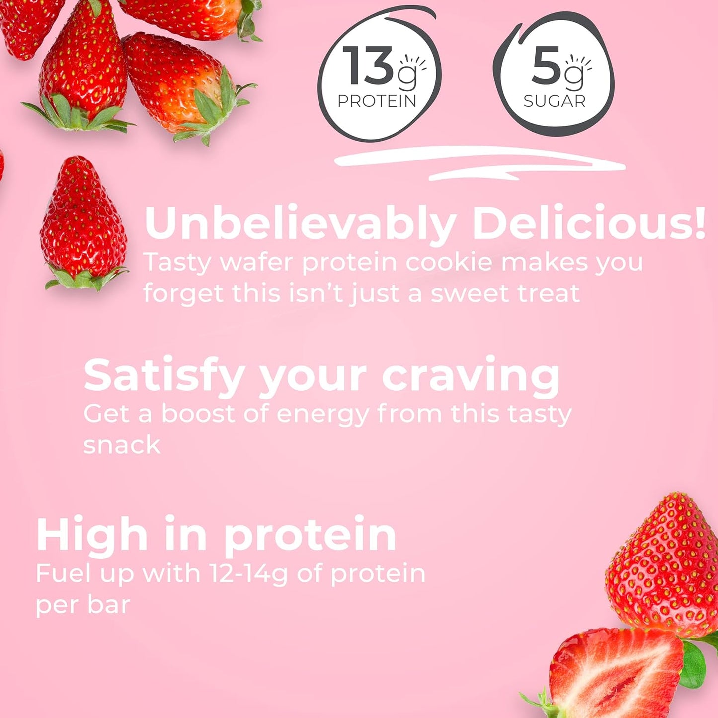 Strawberry Crème Power Crunch Protein Wafer Bars - High Protein Snacks, 12 Count