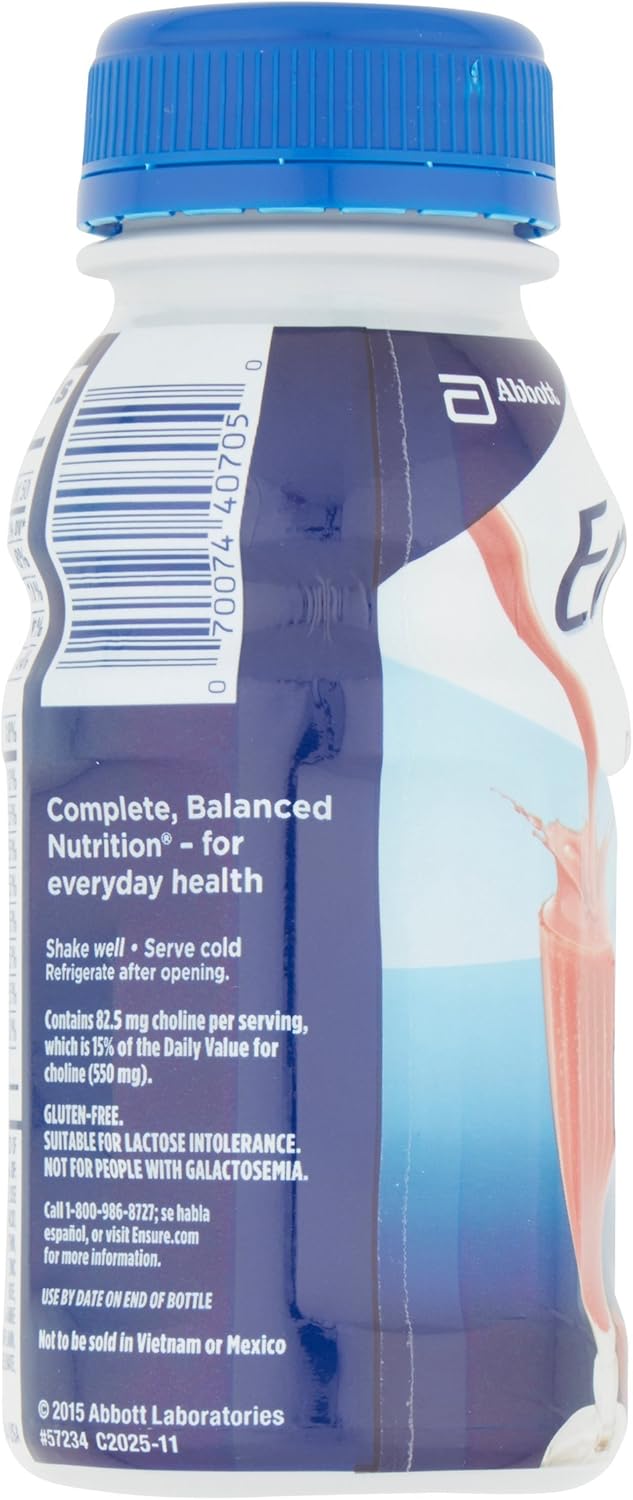 Strawberry Ensure Original Nutrition Shake, 8 Ounces, Pack of 6