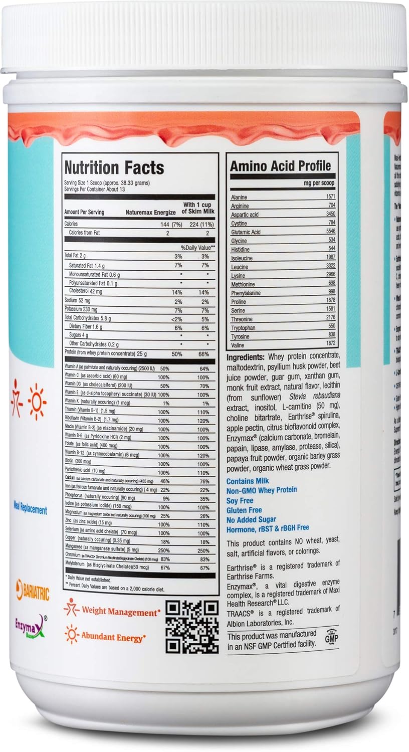 Strawberry Flavored Maxi Health Naturemax Energize Supplement