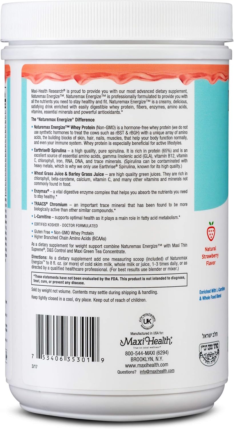 Strawberry Flavored Maxi Health Naturemax Energize Supplement