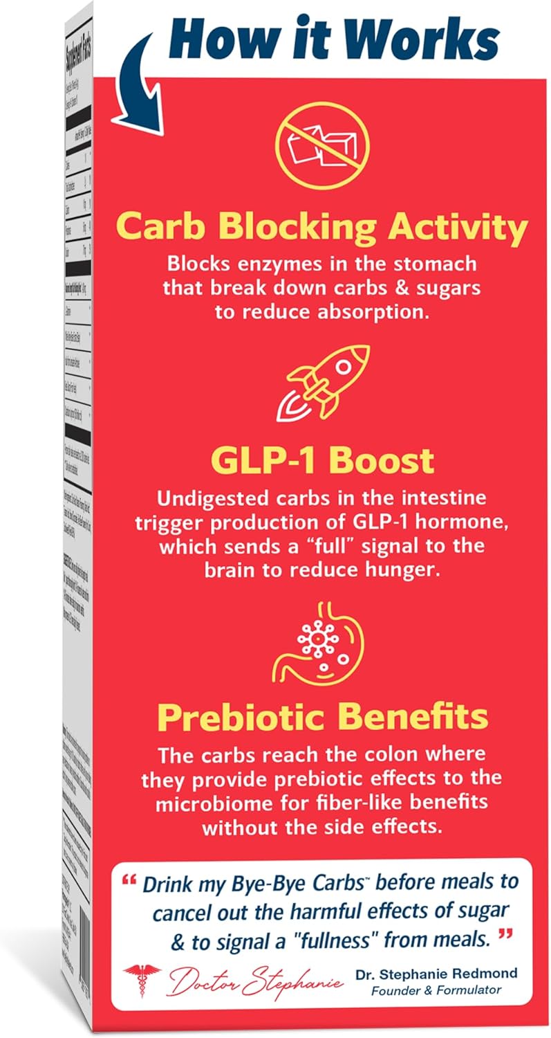 Strawberry Kiwi GLP-1 Booster Drink Mix - Carb Blocking & Craving Control - Sugar-Free Keto Support for Longer Fullness & Digestion