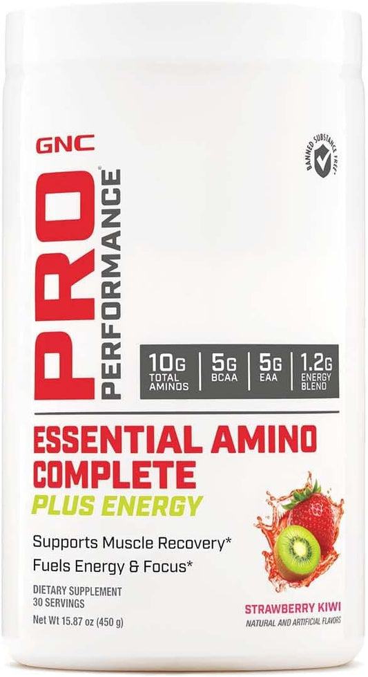 Strawberry Kiwi GNC Pro Performance Essential Amino Complete Plus Energy - 15.9 oz. for Muscle Recovery