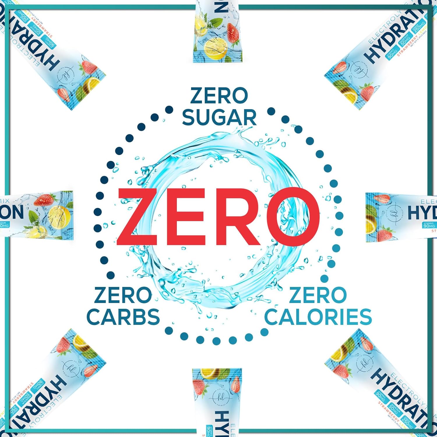 Strawberry Lemonade Electrolyte Drink Mix - Sugar Free Hydration Powder with 6 Electrolytes & Minerals - Keto Friendly Recovery Drink - 16 Servings