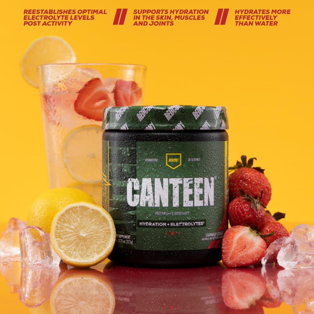 Strawberry Lemonade Electrolyte Drink Powder with B Vitamins and Minerals - Hydration and Recovery Supplement with Coconut Water Powder and Hyaluronic Acid (30 Servings)
