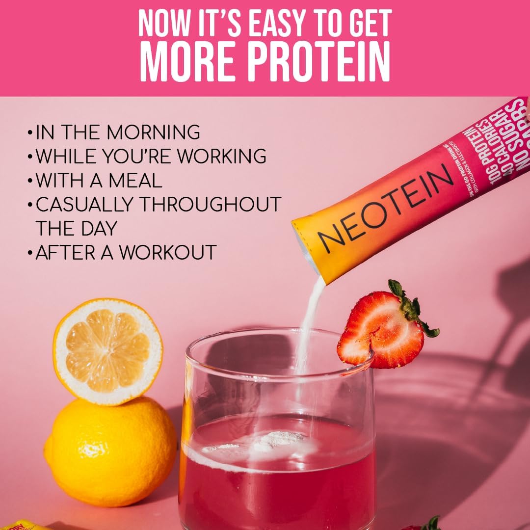 Strawberry Lemonade Electrolyte Powder Packets with 10g Protein & Collagen - Keto & Paleo Friendly - 15 Pack, 40 Calories