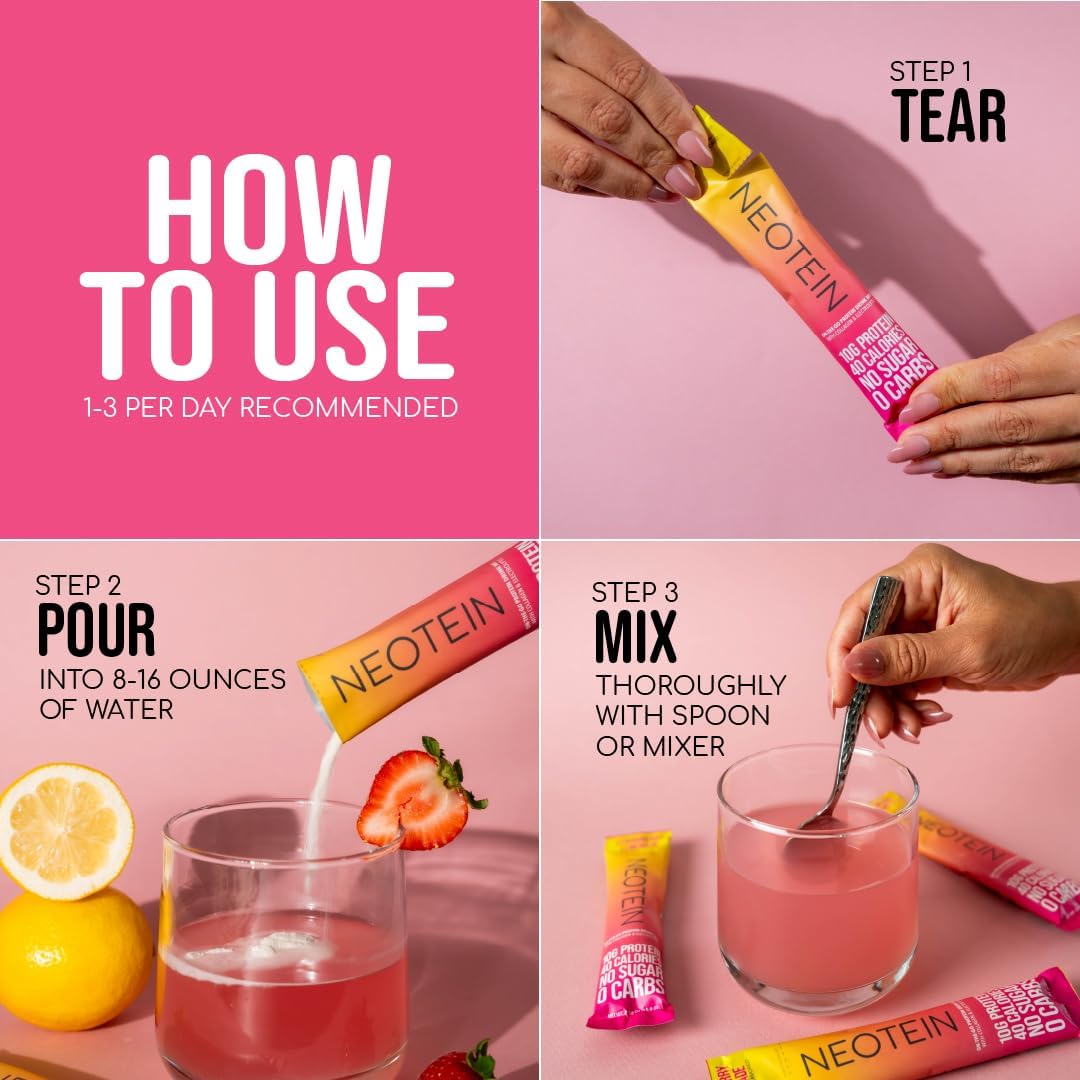 Strawberry Lemonade Electrolyte Powder Packets with 10g Protein & Collagen - Keto & Paleo Friendly - 15 Pack, 40 Calories