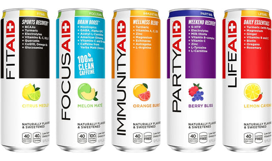 Strawberry Lemonade Post Workout Recovery Drink - BCAAs, Glucosamine, Electrolytes - Paleo, Vegan, Gluten-Free - 40 Calories - 12 Fl Oz Can - Pack of 24