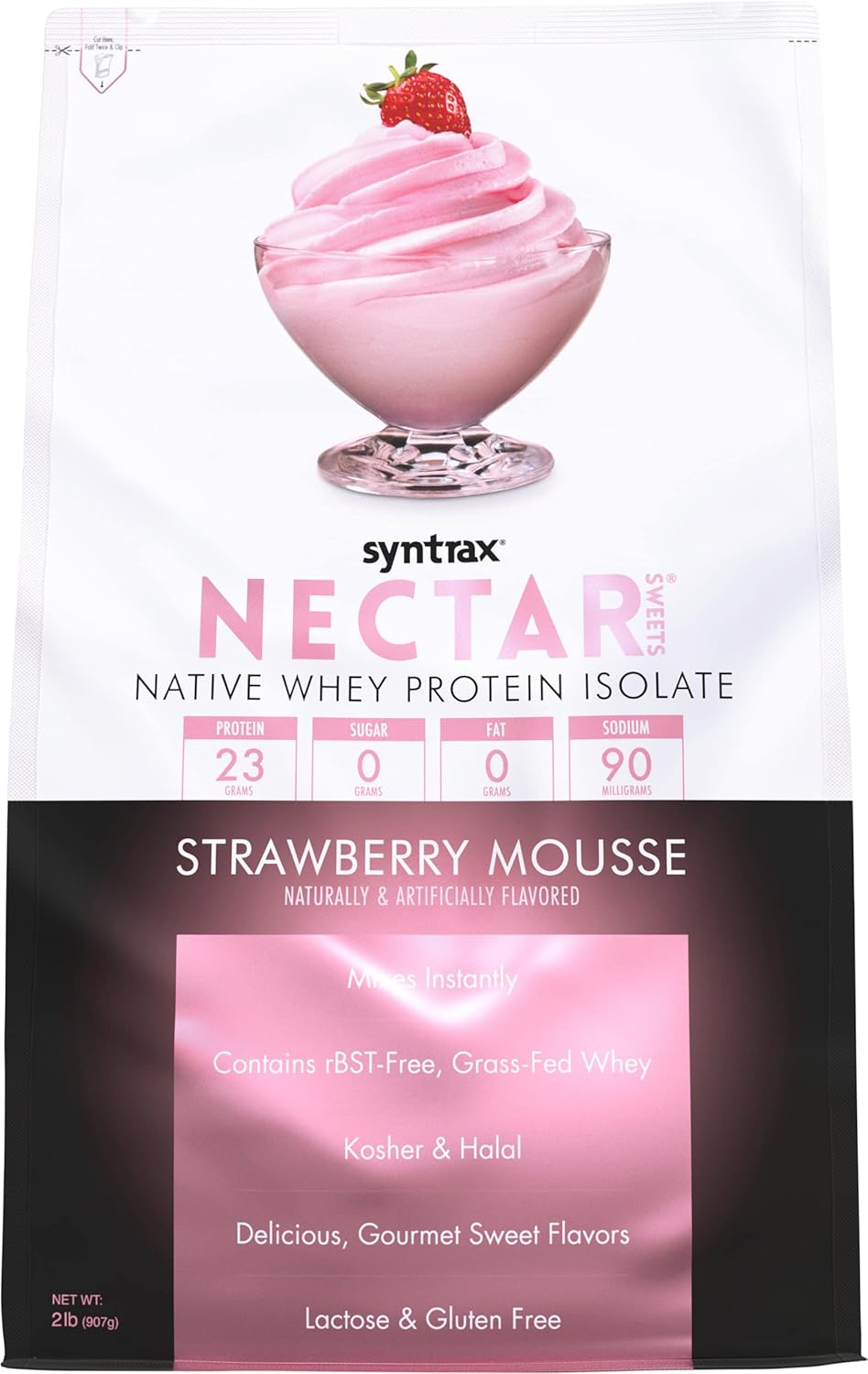 Strawberry Mousse Syntrax Nutrition Nectar Sweets 100% Whey Isolate Protein Powder - 2 lbs