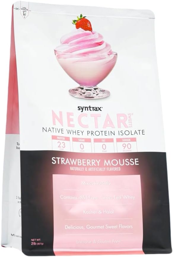 Strawberry Mousse Syntrax Nutrition Nectar Sweets 100% Whey Isolate Protein Powder - 2 lbs