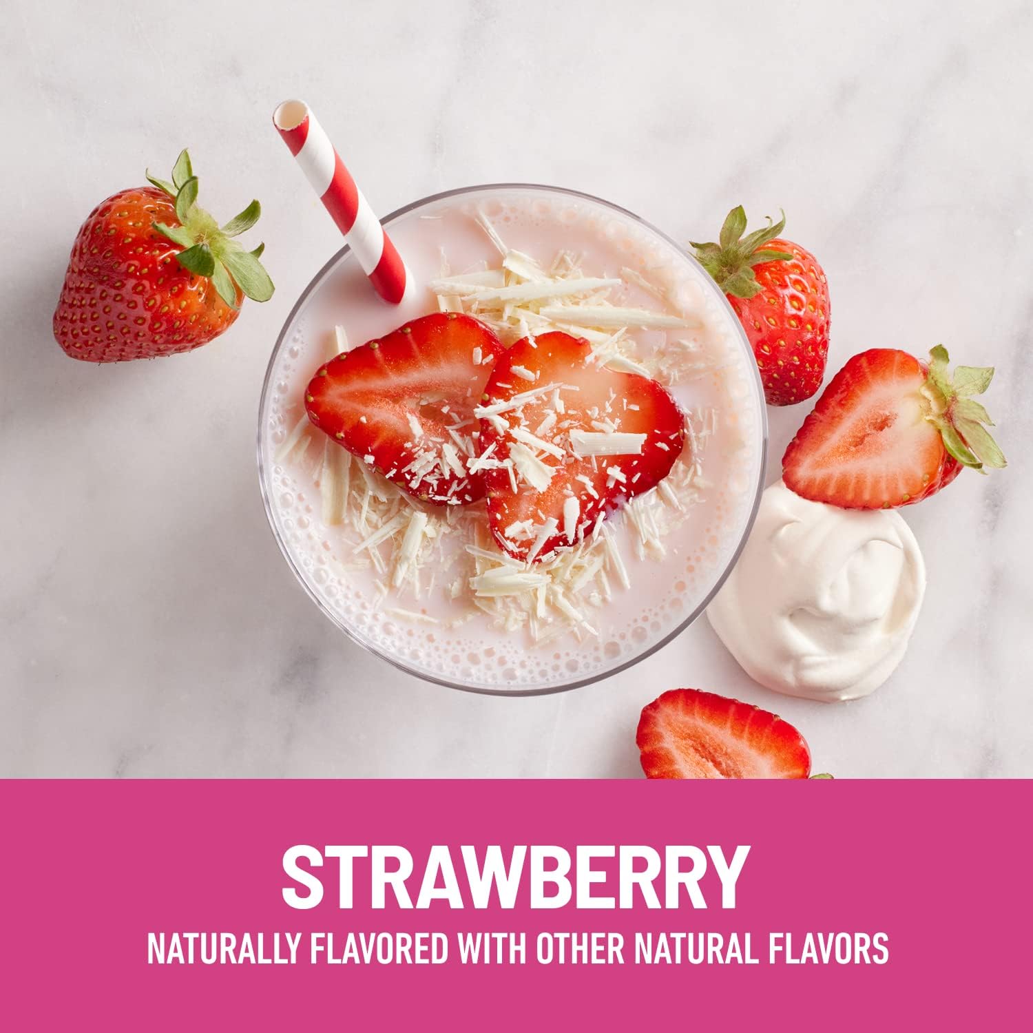 Strawberry SlimFast Protein Shake - 20g Protein, Meal Replacement Ready to Drink - High Protein, Low Carb, Low Sugar - 24 Vitamins & Minerals - 12 Count (1 Pack)