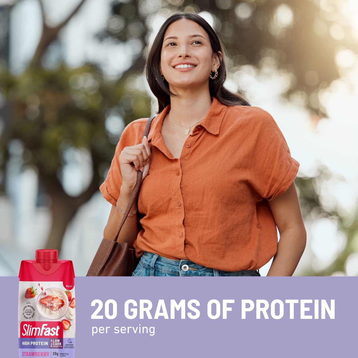 Strawberry SlimFast Protein Shake - 20g Protein, Meal Replacement Ready to Drink - High Protein, Low Carb, Low Sugar - 24 Vitamins & Minerals - 12 Count (1 Pack)
