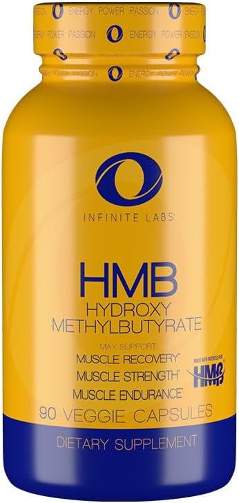 Strength Training Supplement: Infinite Labs HMB Beta-Hydroxy + Beta-Methylbutyrate | Easy to Swallow Capsules | 45 Servings | Gluten Free, GMO Free, Vegetarian