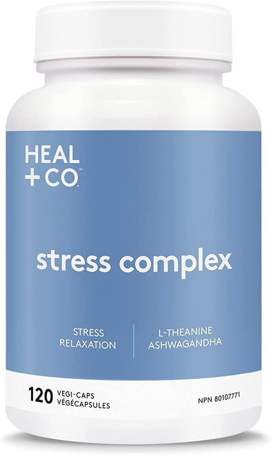 Stress Relief & Relaxation Dietary Supplement - Vegan & Non-GMO - 120 Vegetable Capsules by HEAL + CO.