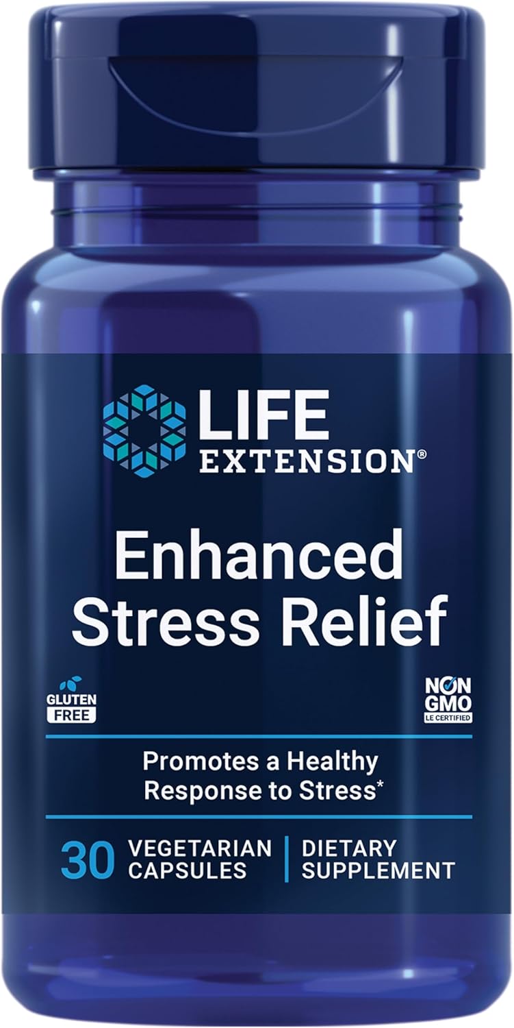 Stress Relief Supplement with Lemon Balm Extract and L-Theanine - Gluten-Free and Non-GMO Vegetarian Capsules, 30 Count