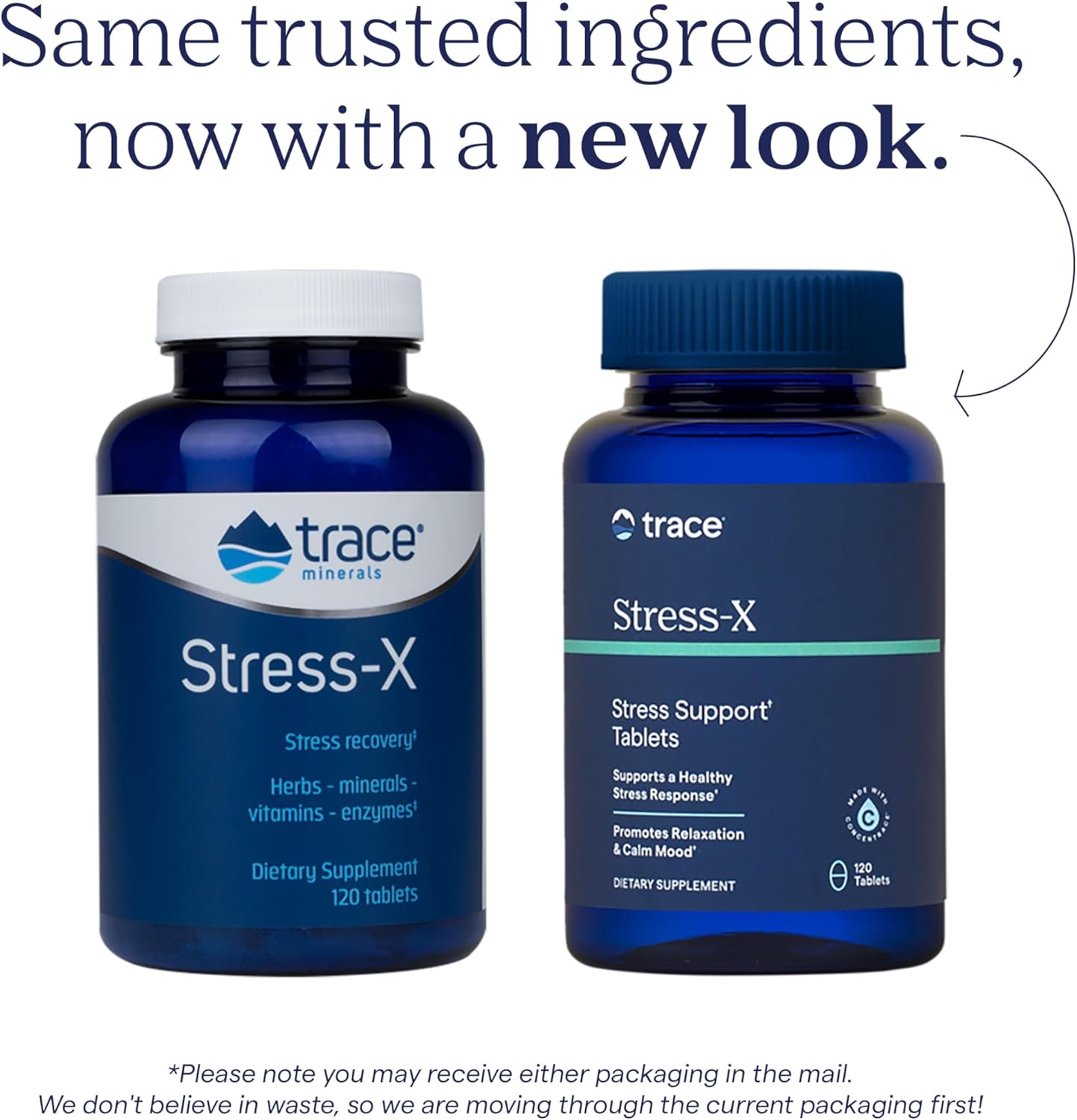 Stress-X Dietary Supplement with Trace Minerals and Fiber - Magnesium for Sleep Support - Includes Vitamins A, B12, D - 120 Tablets