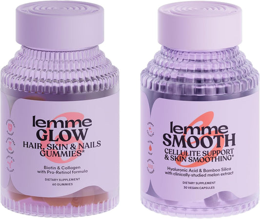 Strong & Smooth Hair Gummies + Anti-Cellulite Capsules for Women - Reduce Shedding, Cellulite & Crepey Skin