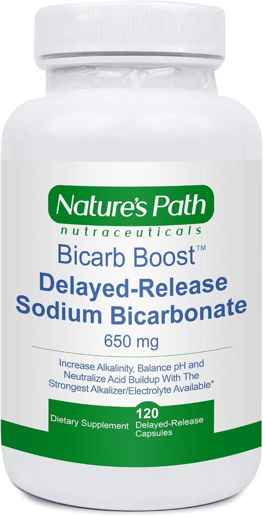 Strongest Alkaline Sodium Bicarbonate Tablets 650mg - Electrolyte Supplement for Hydration, Rehydration, Endurance - 120 Capsules