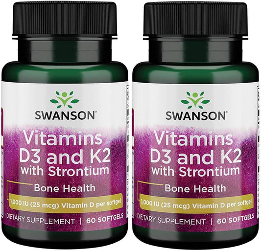 Strontium Complex with Vitamin D-3 & K-2 60 Softgels - Pack of 2
