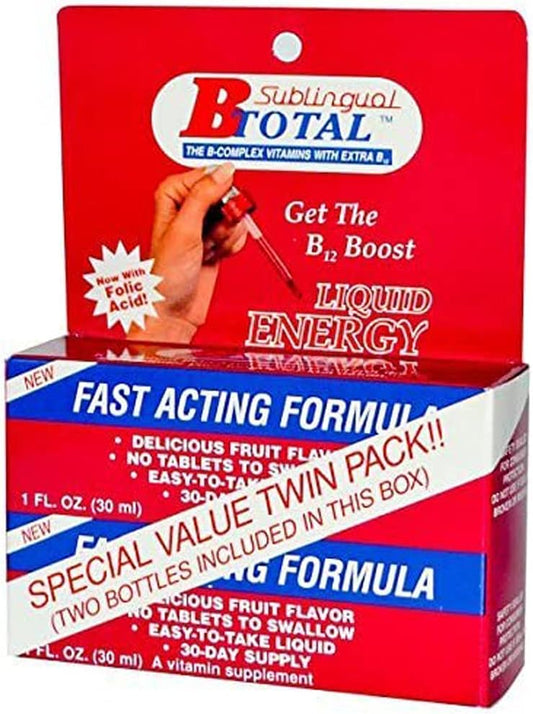 Sublingual Vitamin B Complex Supplement Twin Pack for Fast Absorption