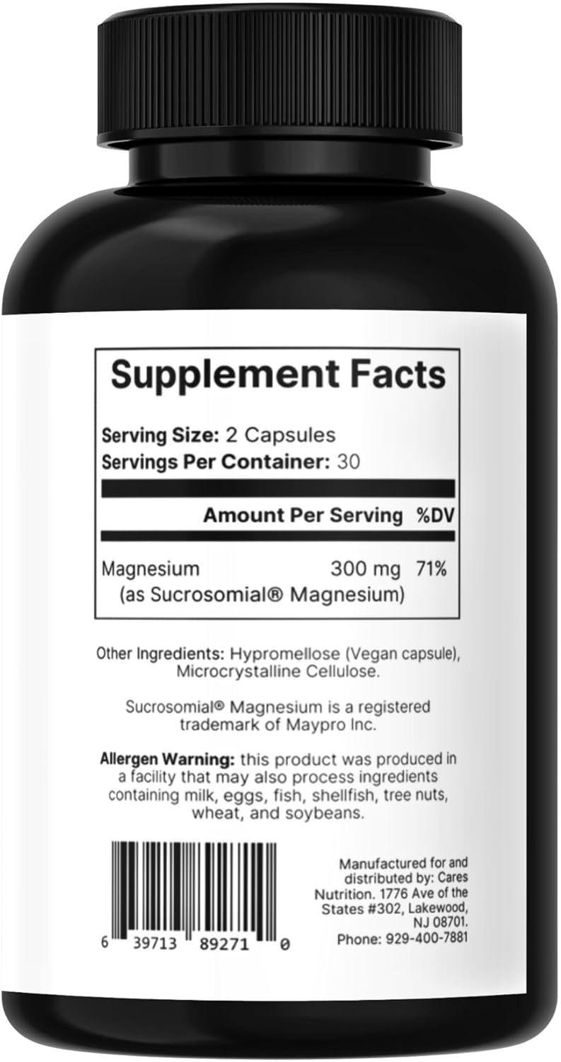 Sucrosomial Magnesium Supplement - 300mg Patented Formula for Superior Absorption with No Stomach Upset or Discomfort