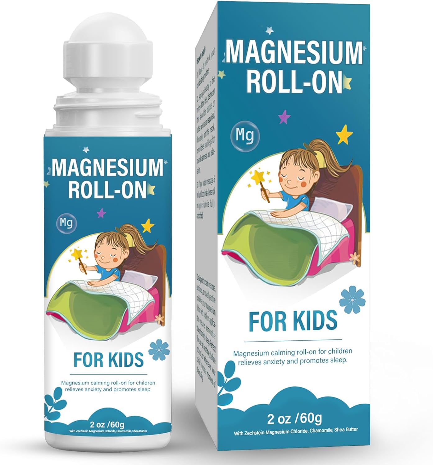 SudopoABAB Kids Magnesium Lotion & Roll-On for Calm Sleep - Natural Topical Cream to Support Balanced Mood and Bedtime Relaxation