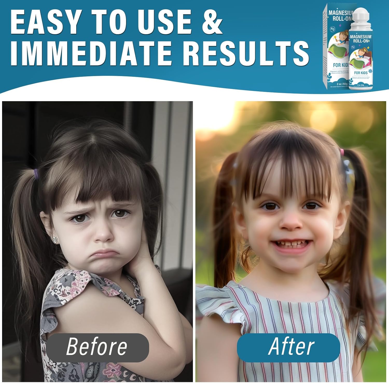 SudopoABAB Kids Magnesium Lotion & Roll-On for Calm Sleep - Natural Topical Cream to Support Balanced Mood and Bedtime Relaxation