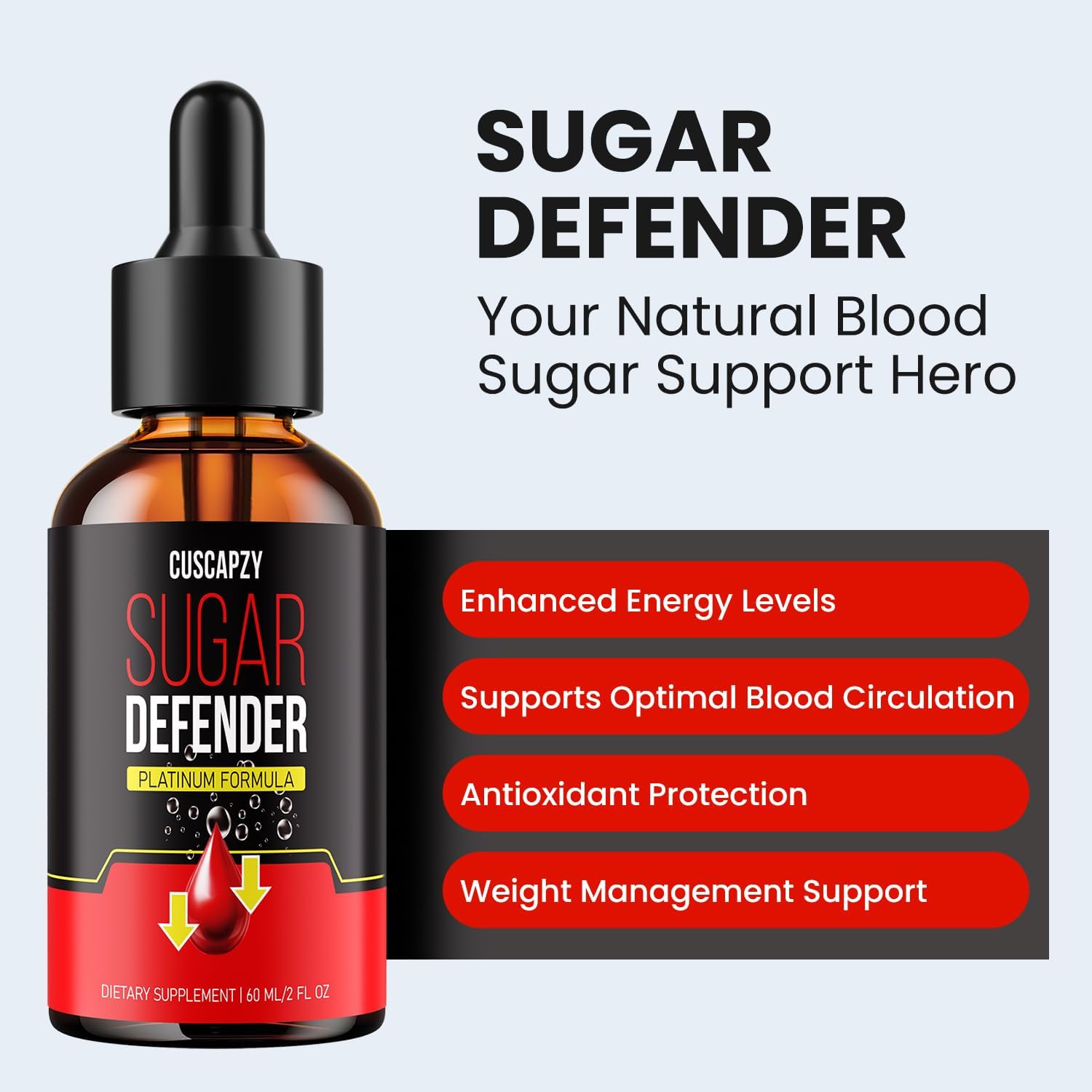 Sugar Defender Drops - Official Liquid Formula, Pack of 6, No Prescription Needed
