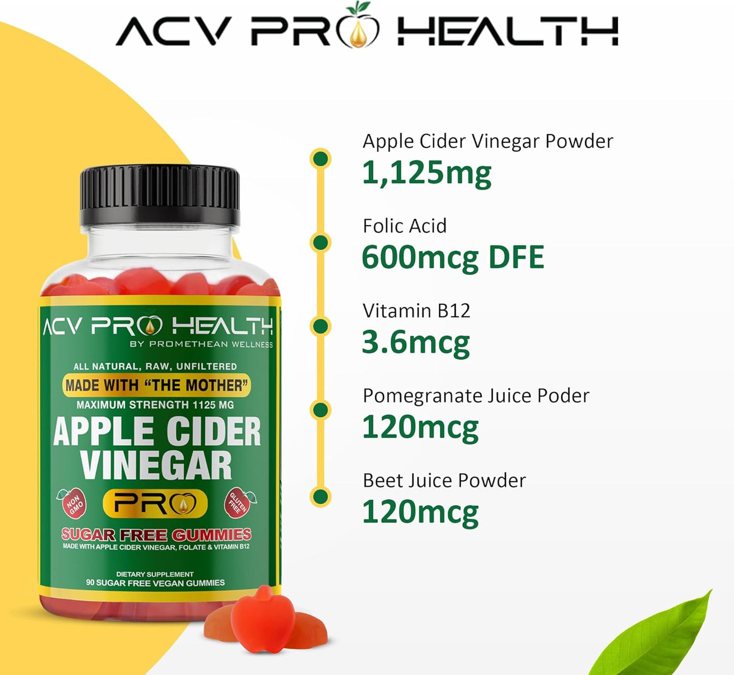 Sugar-Free Apple Cider Vinegar Gummies for Advanced Keto Detox Cleanse - Promethean Wellness