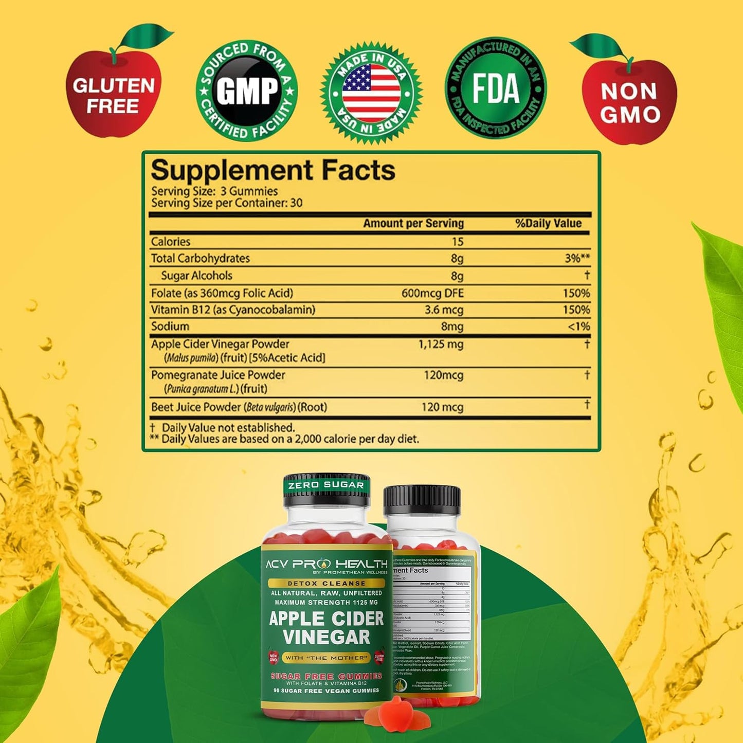Sugar-Free Apple Cider Vinegar Gummies for Advanced Keto Detox Cleanse - Promethean Wellness