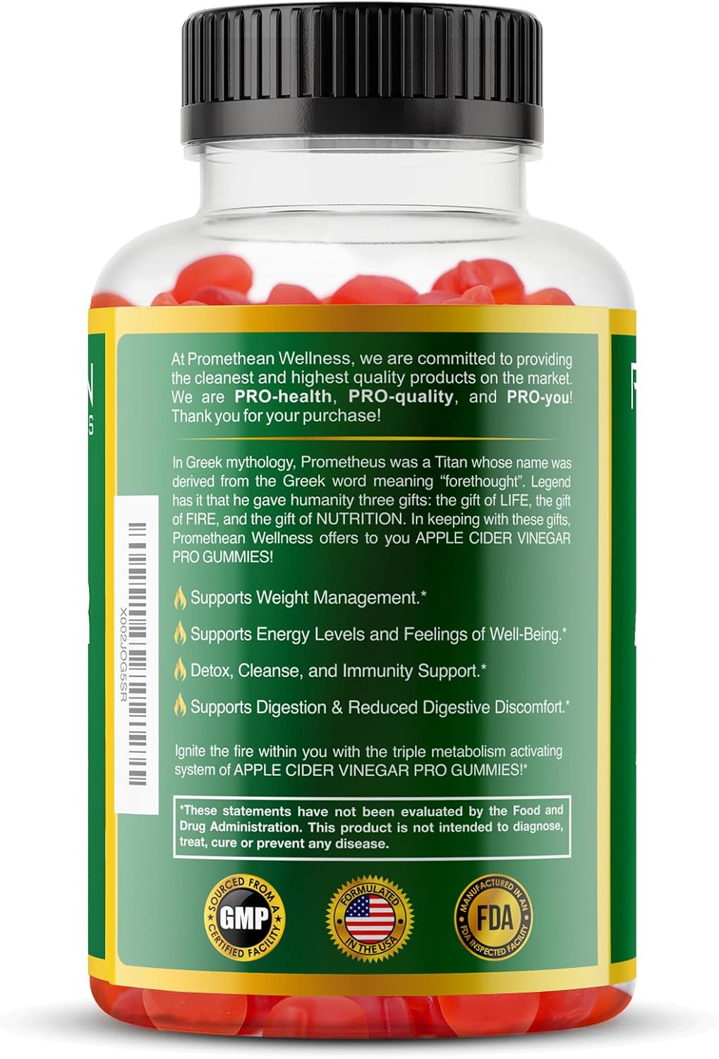 Sugar-Free Apple Cider Vinegar Gummies for Advanced Keto Detox Cleanse - Promethean Wellness