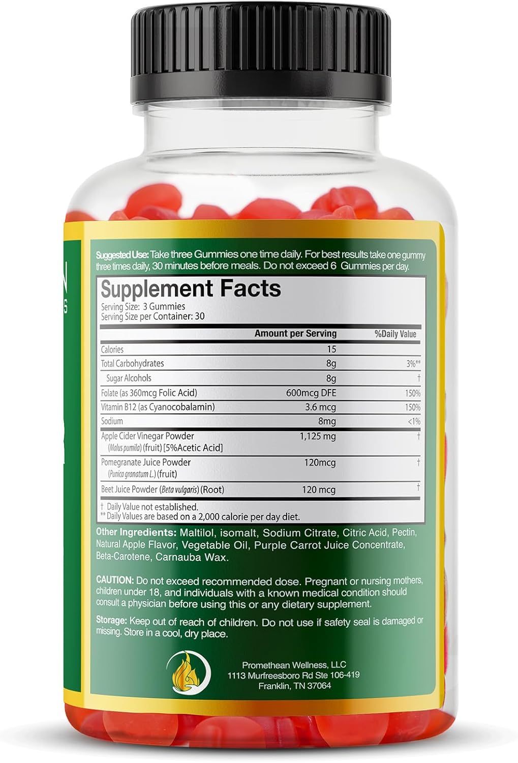 Sugar-Free Apple Cider Vinegar Gummies for Advanced Keto Detox Cleanse - Promethean Wellness