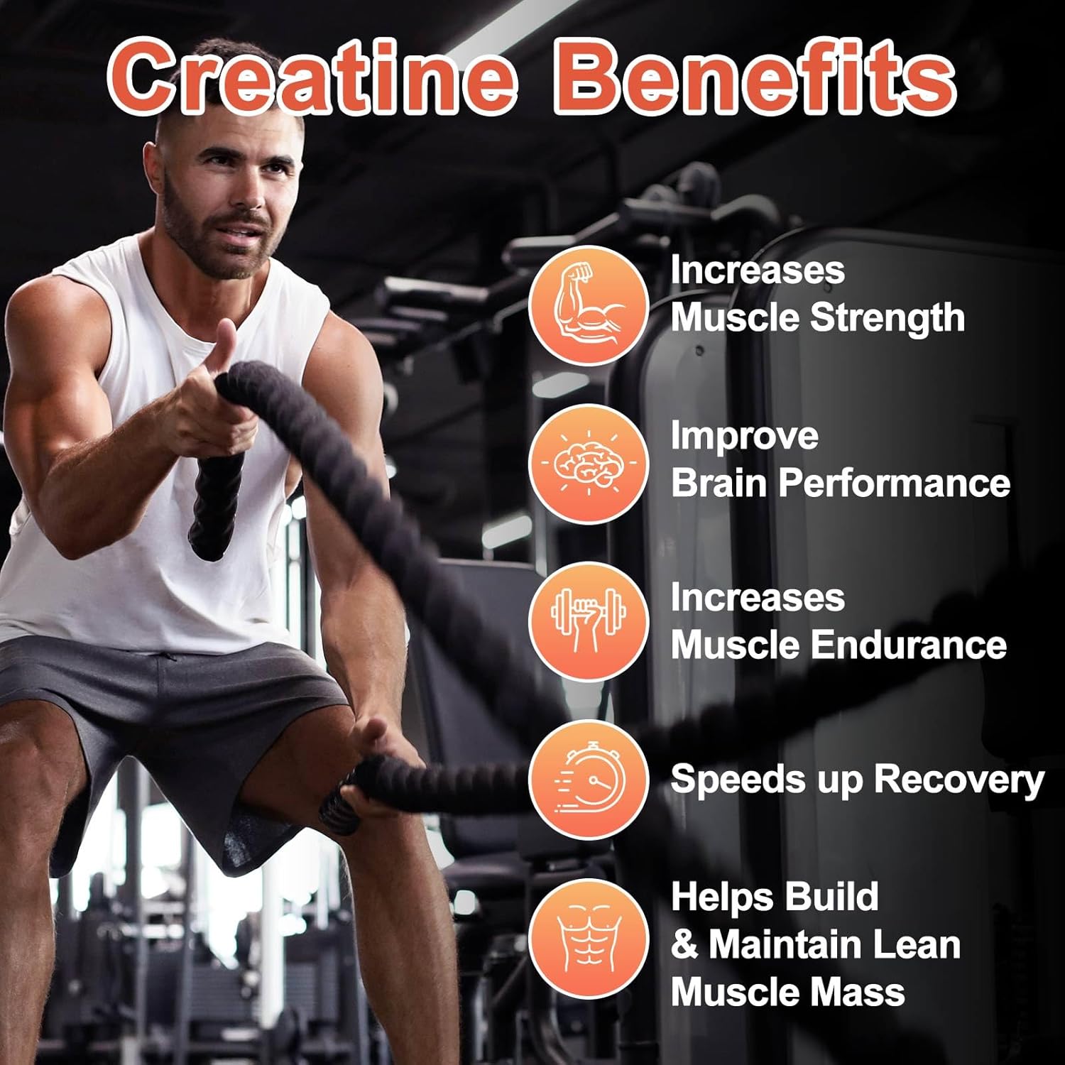 Sugar-Free Blueberry Strawberry Creatine Gummies 5600mg, 120CT - Muscle Support & Energy Boost for Men & Women, 5.6g Creatine Monohydrate per Serving