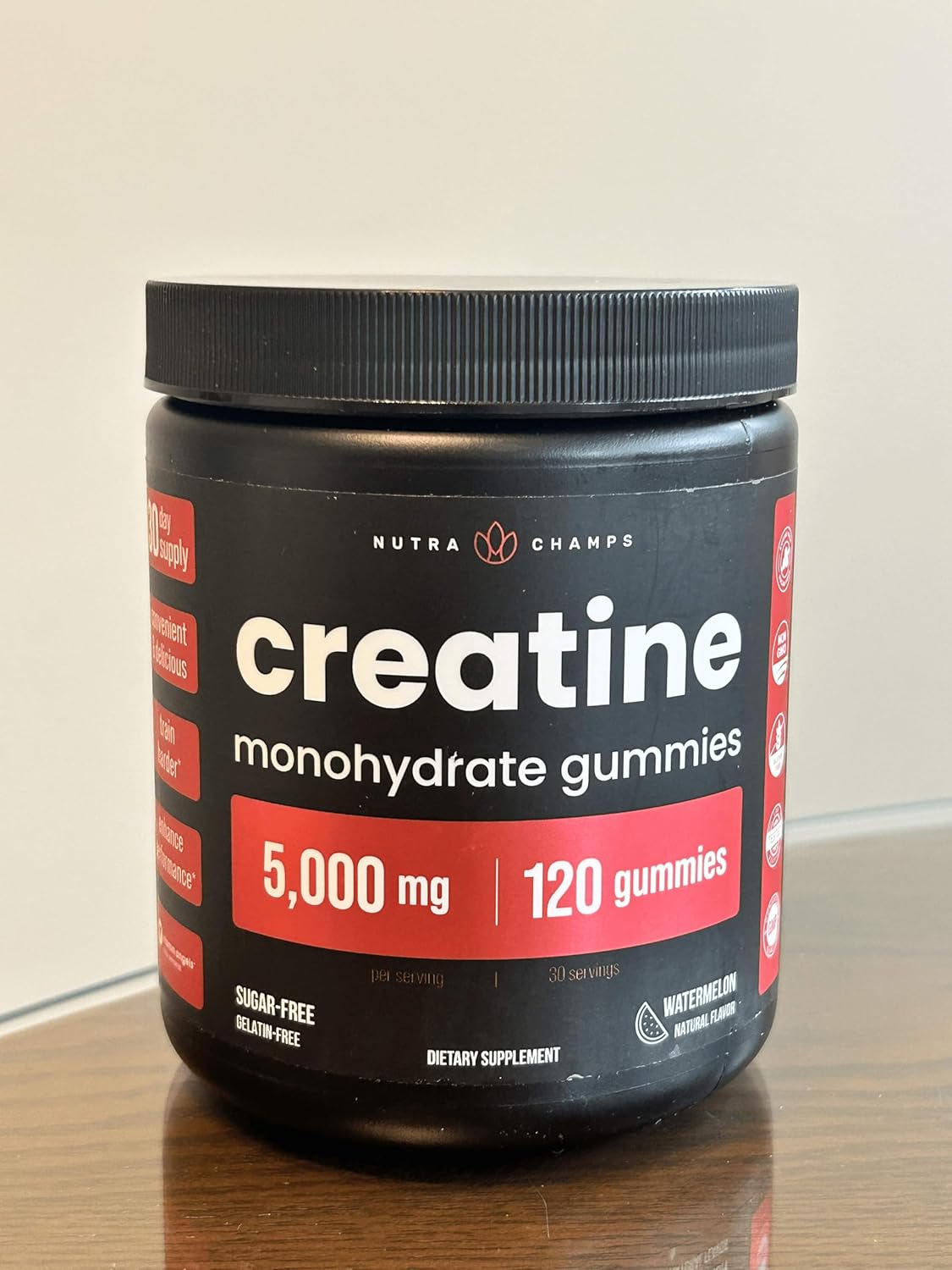 Sugar Free Creatine Gummies for Men & Women - 120 Chewable Monohydrate Gummies - Supports Muscle Recovery & Workout Performance