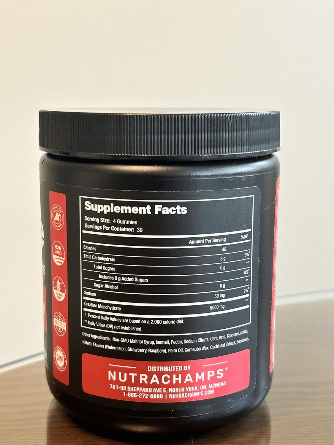 Sugar Free Creatine Gummies for Men & Women - 120 Chewable Monohydrate Gummies - Supports Muscle Recovery & Workout Performance