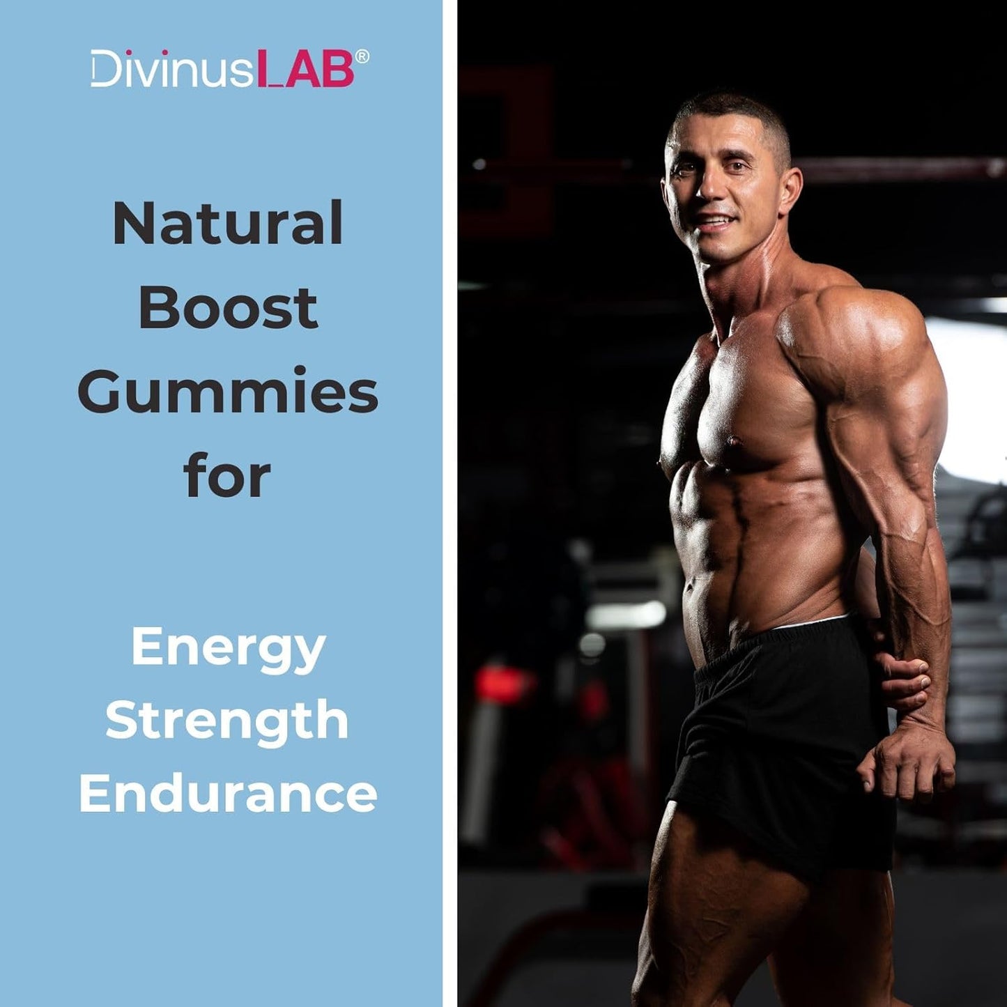 Sugar-Free DivinusLab Creatine Monohydrate Gummies 5g (5000mg) - 120 Count, Vegan Pre Workout Chews for Energy Boost, Muscle Building and Strength - Men & Women, Non-GMO