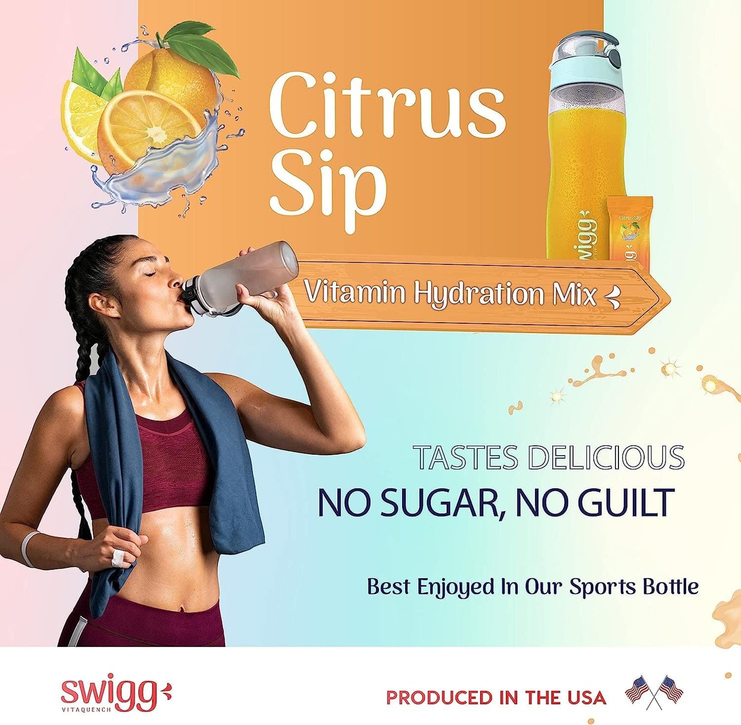 Sugar Free Electrolyte Powder Packets with Essential Vitamins for Daily Hydration - 2500 mcg B12, C, D, B6, Folate, Iron, Zinc - Drink Mix - Hydration Packets