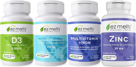 Sugar-Free EZ Melts Men's Health Bundle, Essential Vitamins, 1-3 Month Supply
