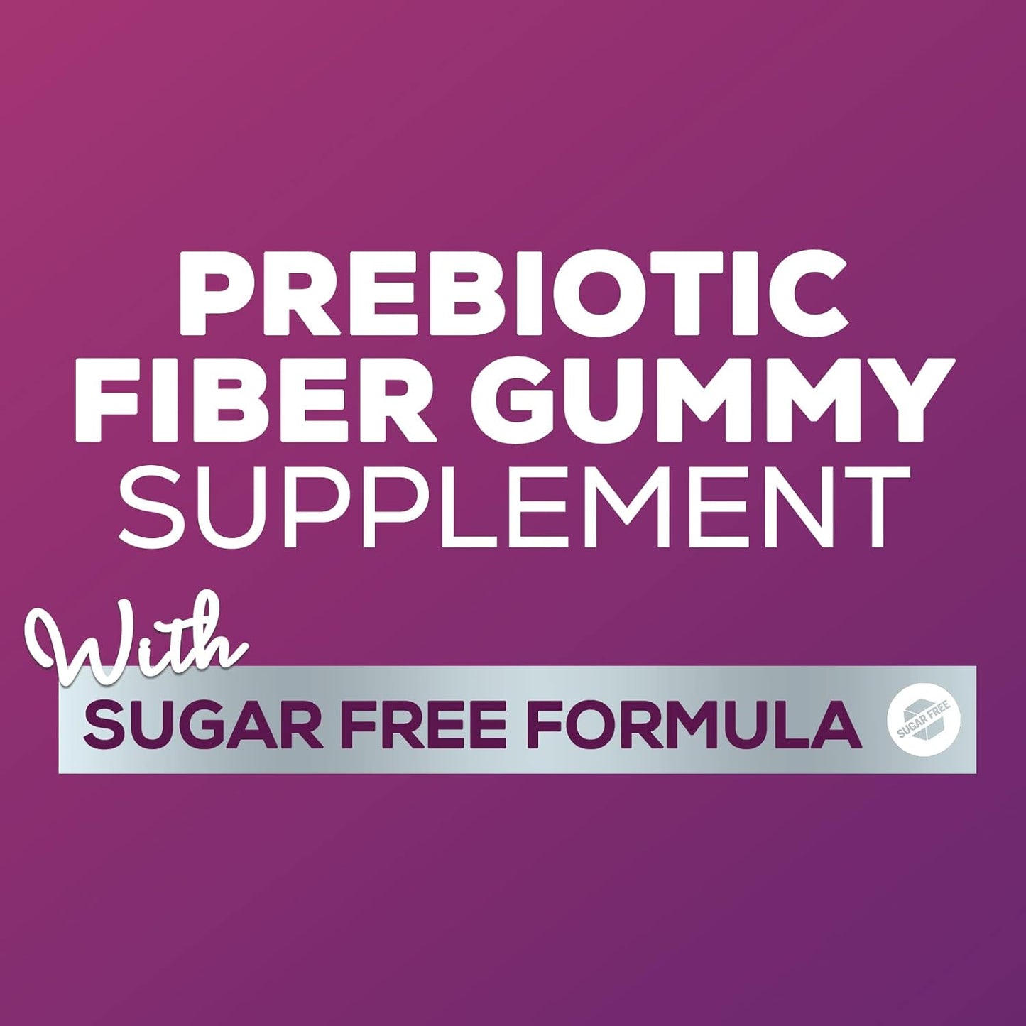 Sugar-Free Fiber Gummies for Digestive Health & Regularity Support - 60 Plant-Based Probiotic Supplements for Adults