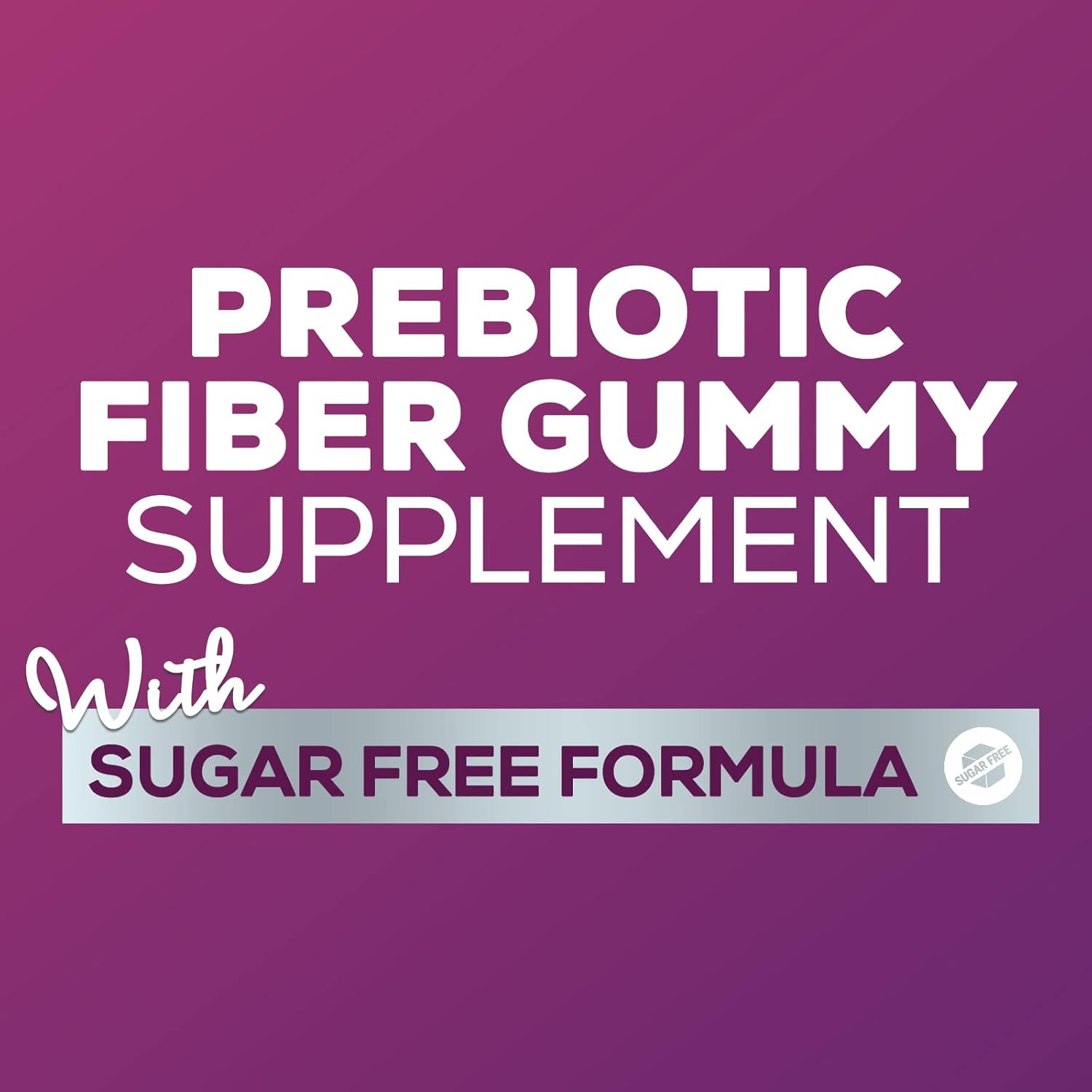 Sugar-Free Fiber Gummies for Digestive Health & Regularity Support - 60 Plant-Based Probiotic Supplements for Adults