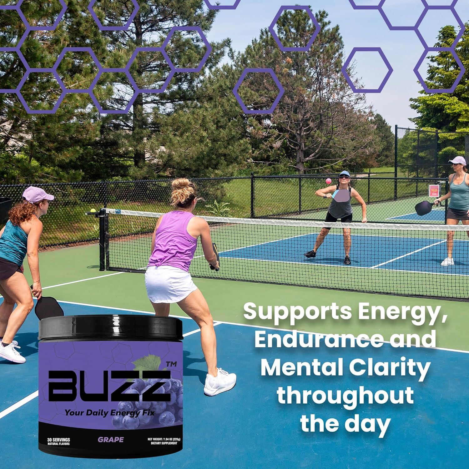 Sugar-Free Grape Energy Powder Drink Mix with Antioxidants for Morning Boost and Sports Nutrition