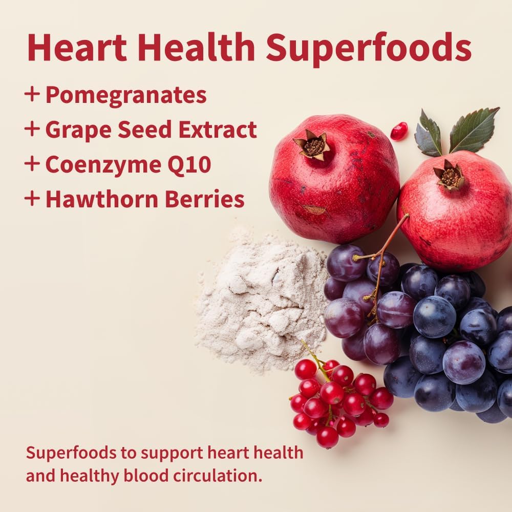 Sugar-Free Heart Health Gummies with CoQ10 for Blood Circulation Support - 60 Gummies