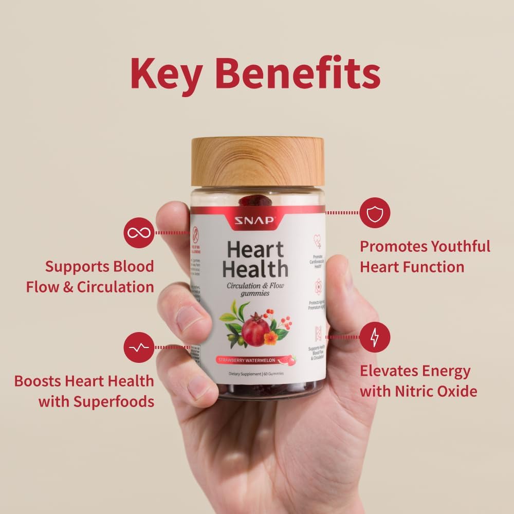 Sugar-Free Heart Health Gummies with CoQ10 for Blood Circulation Support - 60 Gummies