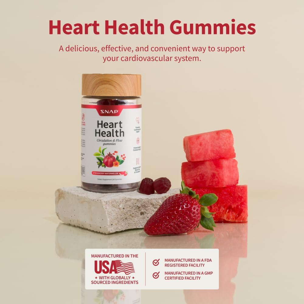 Sugar-Free Heart Health Gummies with CoQ10 for Blood Circulation Support - 60 Gummies