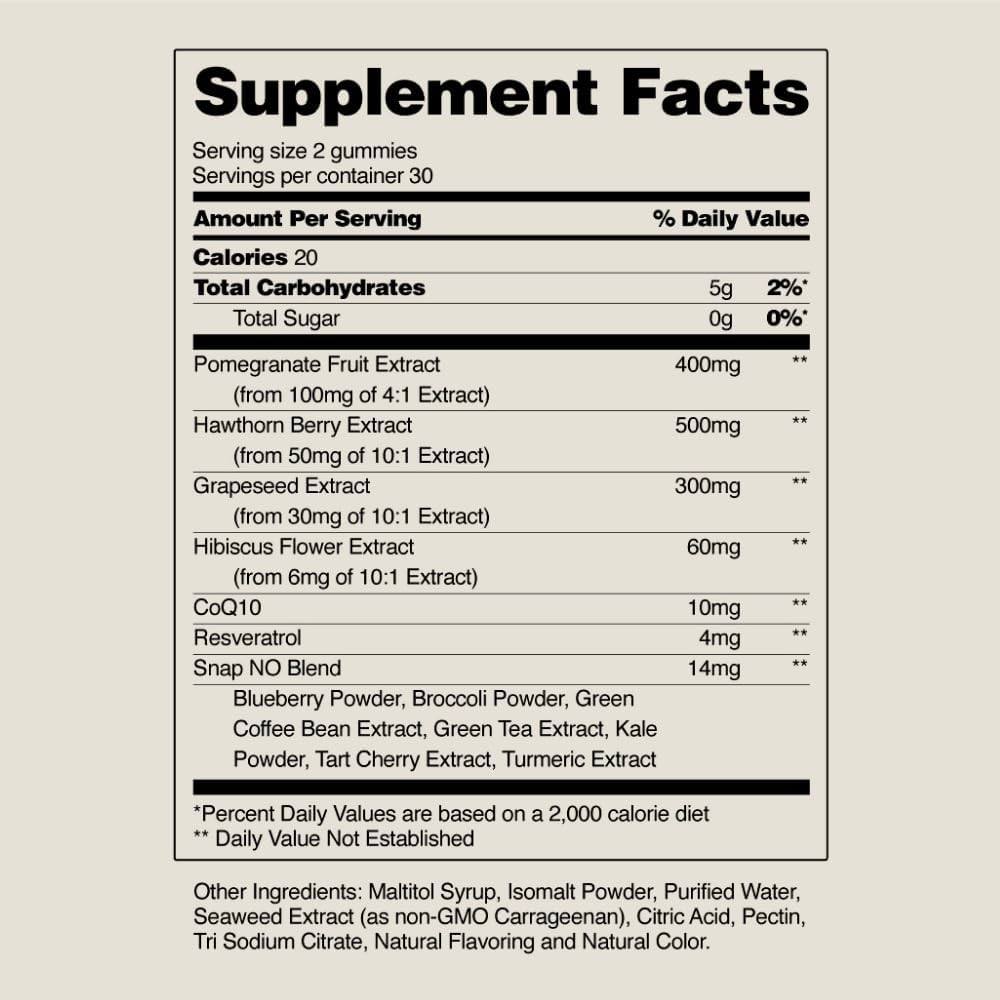 Sugar-Free Heart Health Gummies with CoQ10 for Blood Circulation Support - 60 Gummies